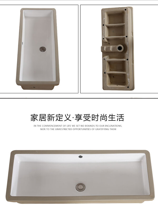 Lavabo empotrado de cerámica, mueble de baño de 50/60/80cm, 1 M