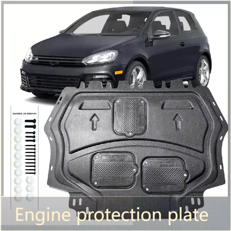 Sob a placa de guarda do motor para VW Golf R, Splash Shield, lama Fender placa tampa, Mudflap Mudapron carro preto, 2012-3014