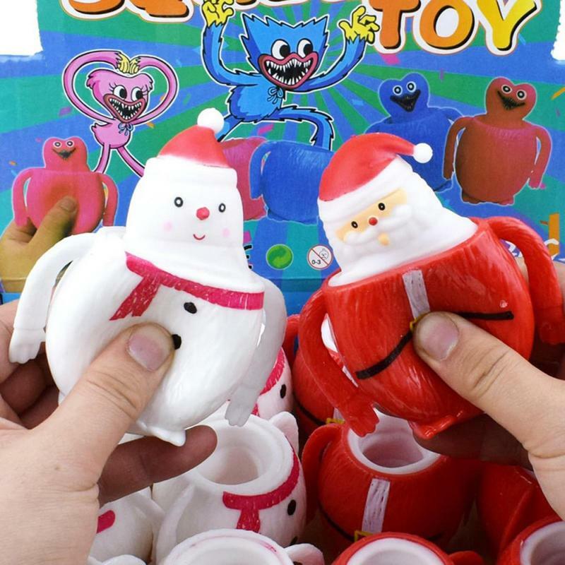 Jumbo Squishy Santa Snowman Squeeze Toys para niños, caras emergente exprimibles, juego creativo festivo, alivio del estrés, embutidores