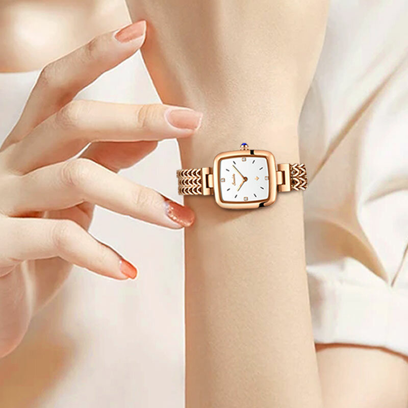 LIGE SUNKTA-reloj con correa de acero inoxidable para mujer, accesorio de pulsera de cuarzo resistente al agua con personalidad, a la moda, 2024