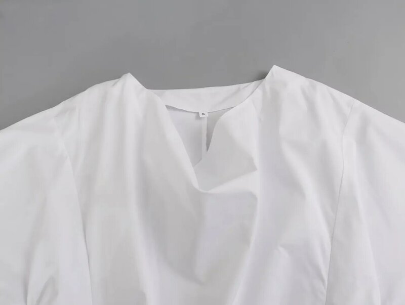 เสื้อ2024แขนยาววินเทจผ้าป๊อปลินสำหรับผู้หญิงเสื้อเบลาส์แฟชั่นใหม่