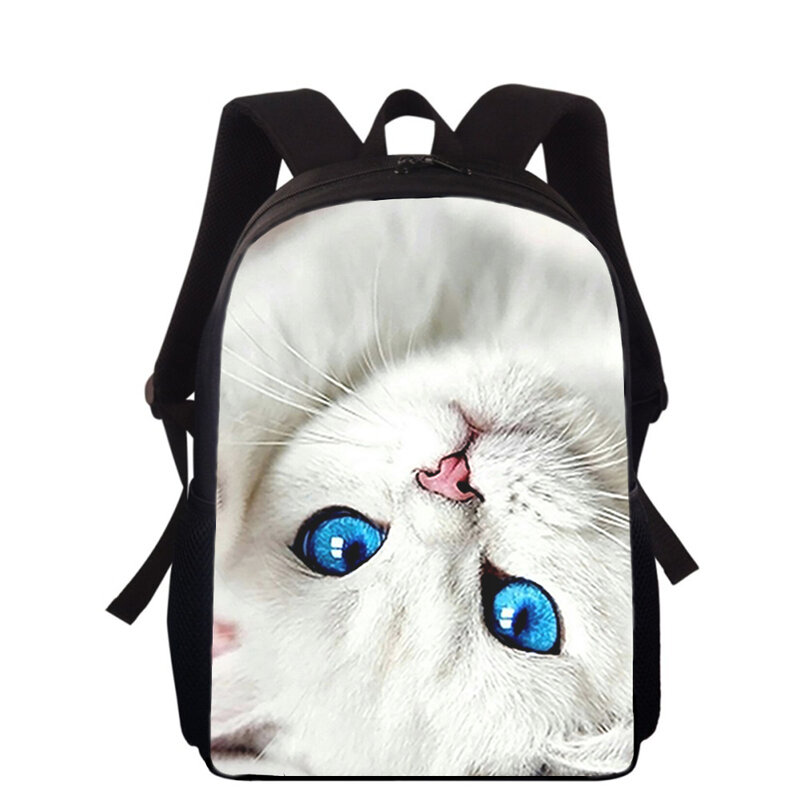 Cute pet Cat 15 "3D Print Kids Backpack Sacos De Escola Primária para Meninos Meninas Back Pack Estudantes School Book Bags