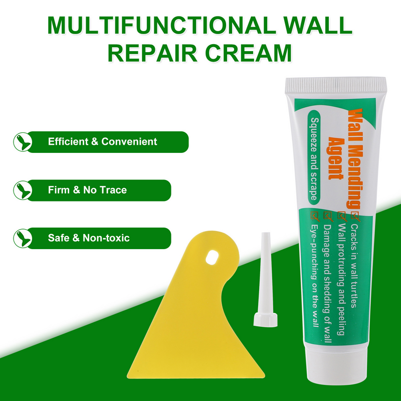 Herramientas de reparación de uñas de yeso de pared, rodillo de crema, agente de reparación de paredes, pasta de pelado con raspador, autoadhesivo