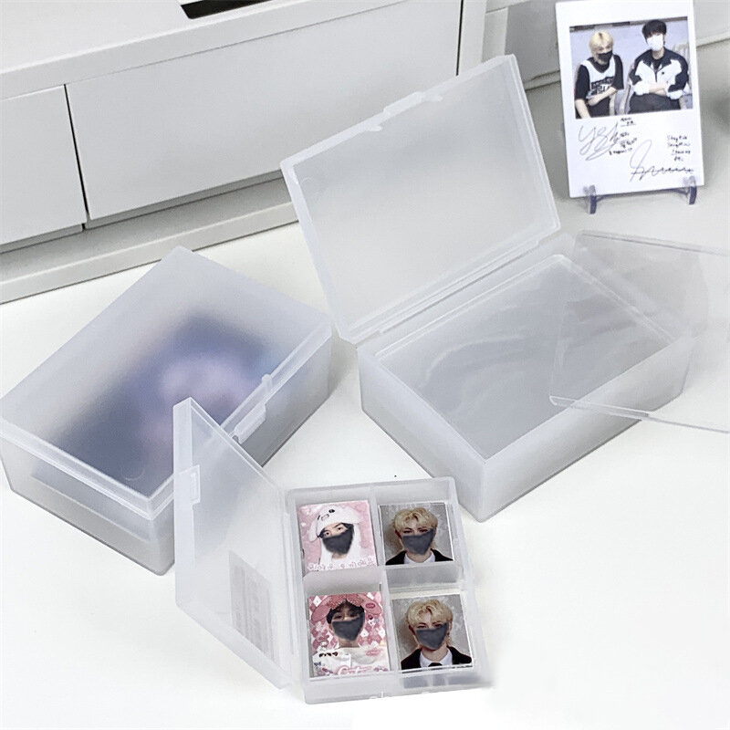Frosted Flip Storage Box Photocards Small Card Desk Organizer Box Classification Box Jewelry Storage Case Container