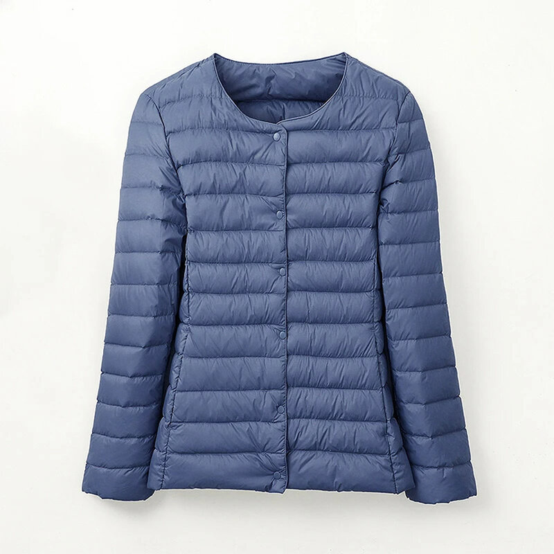 Arazooyi-chaquetas de plumón para mujer, abrigos impermeables ultraligeros, portátiles, térmicos, con cuello en V y cuello redondo, para senderismo, Camping e Invierno