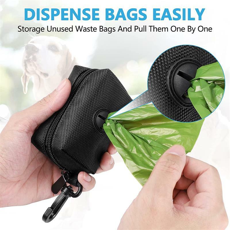 Pet Dog Poop Bag Holder Leash Attachment  Adjustable Mini Travel Garbage Bag Dogs Waste Poop Bags Dispenser Pet Cleaning Tools