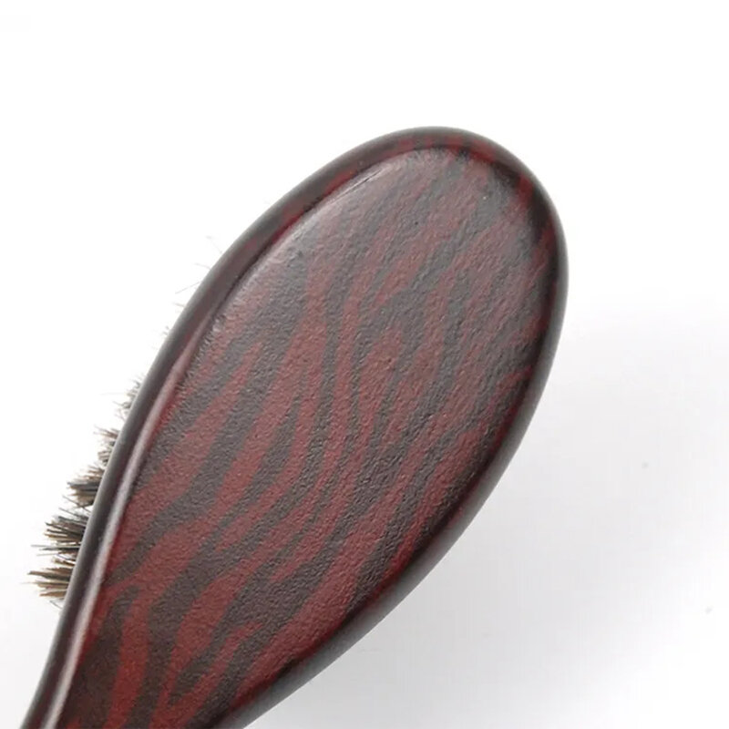 Drewniana rączka czyszczenie włosów dla konia szczotka fryzjerska szczotka do brody antystatyczna fryzjerska stylowy grzebień narzędzia do golenia 360 szczotka falowa