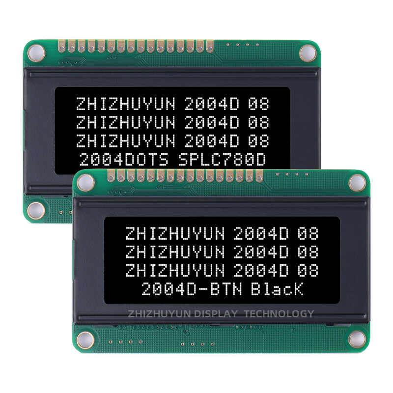 โมดูลหน้าจอ LCD จุด BTN ฟิล์มสีดำแบบอักษรสีส้ม LCD2004D หน้าจอแสดงผล LCD แบบอนุกรม