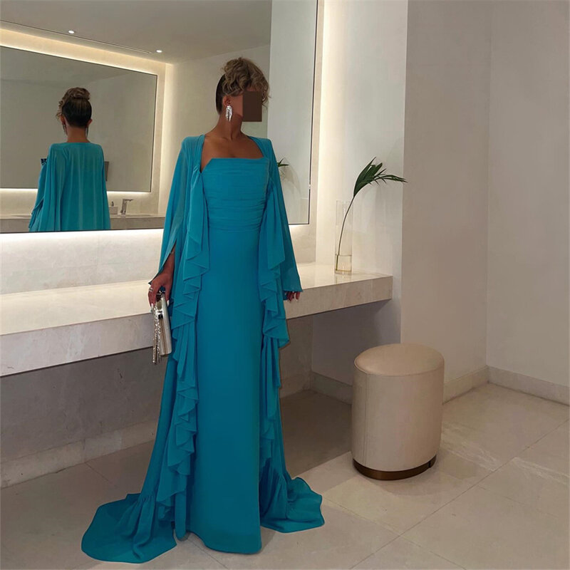 Женское вечернее платье-Русалка MINGLAN, простое плиссированное платье с квадратным вырезом, элегантное модное официальное платье для выпускного вечера, лето 2023