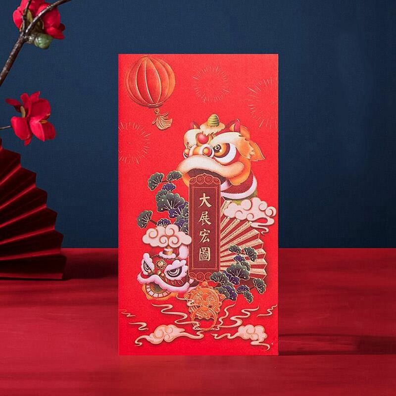 Decoración tradicional de Festival de Primavera, de bolsillo con estampado en caliente sobre Rojo, bendición de dinero de la suerte, Año Nuevo Chino