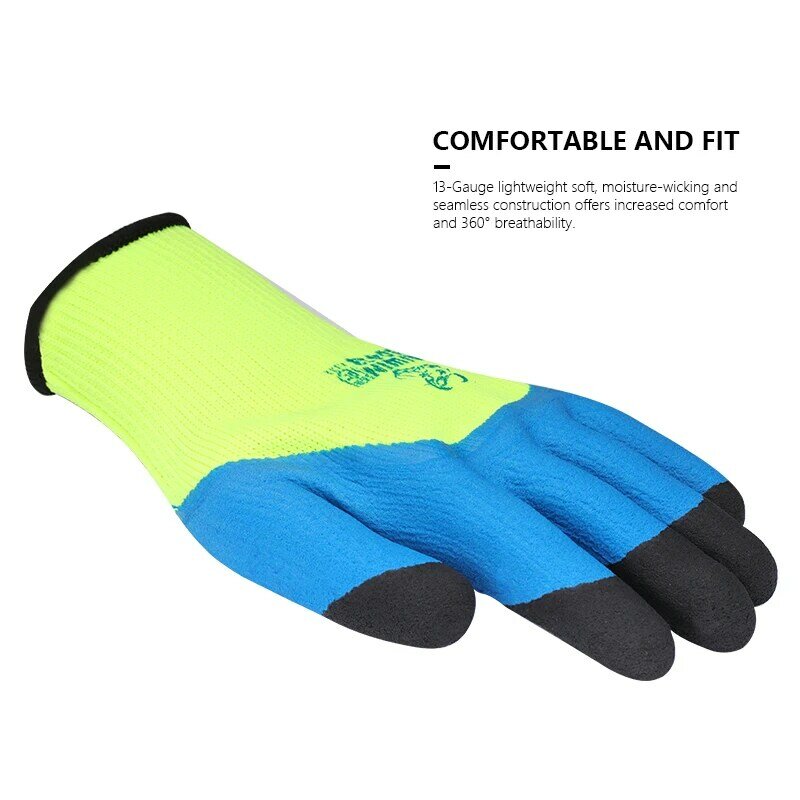 Andanda Arbeit Handschuhe, Dura & Warme Palm Getaucht Latex Handschuhe Geeignet für Arbeit in Kalten Temperaturen, warme Winter Handschuhe