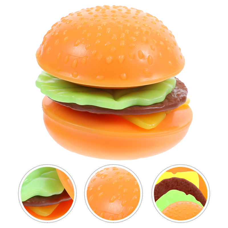 Faux hamburger en PVC pour décor de bureau, jouets de décompression alimentaire, nouveauté amusante, forme de jouets pour étudiants