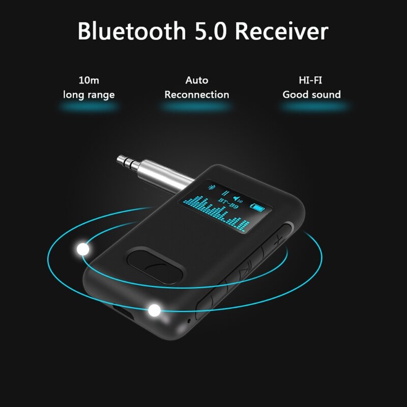 Głośnik samochodowy nadajnik kompatybilny z Bluetooth 5.0 odbiornik LCD 3.5mm AUX RCA Dropship