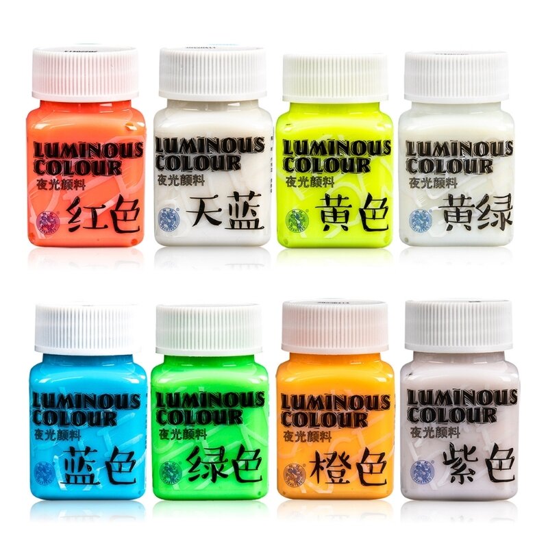 Glow in The Dark Paint,Fluorescent Paint Blacklight Activated Glow in The Dark Acrylic Paint for Artwork,DIY Projects