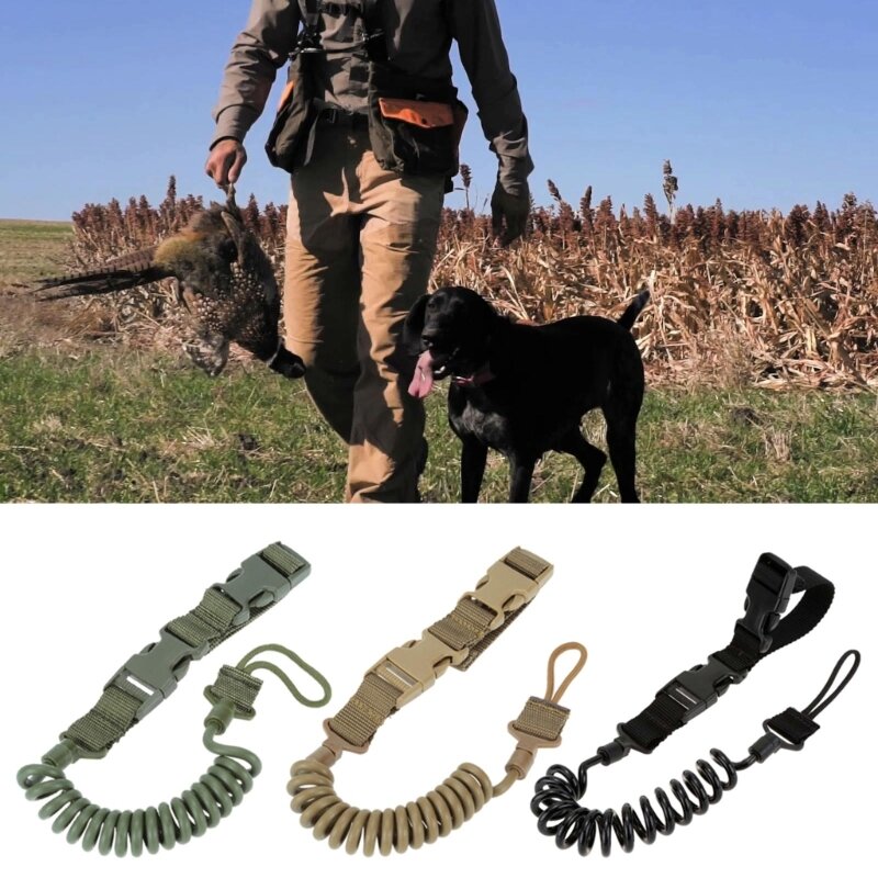 Cordón resorte multiusos para pistolas, cordón seguro para correa para accesorios caza, cordón táctico