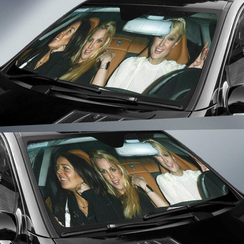 Paris Hilton Linsay Lohan Britney włócznie osłony przeciwsłoneczne do samochodu osłona przeciwsłoneczna do samochodu samochodów asesoires charakter filmowy niestandardową osłonę przeciwsłoneczną