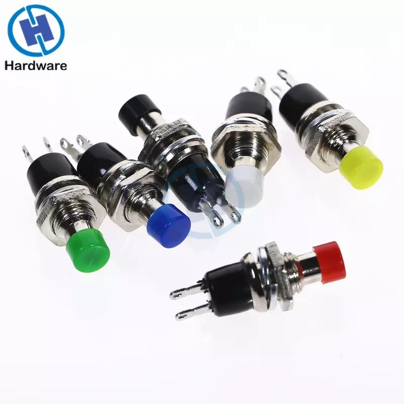 10Pcs PBS-110 7MM Momentary Push Button Switch Press The Reset Switch Momentary ON OFF Push Button Micro Switch Normally Open NO