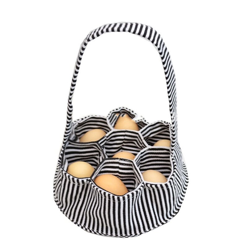 Foldable Eggs Collection Basket 7 Pockets Chicken Eggs Storage Bag Convenient Collecting Bag for Home Farm Garden Use