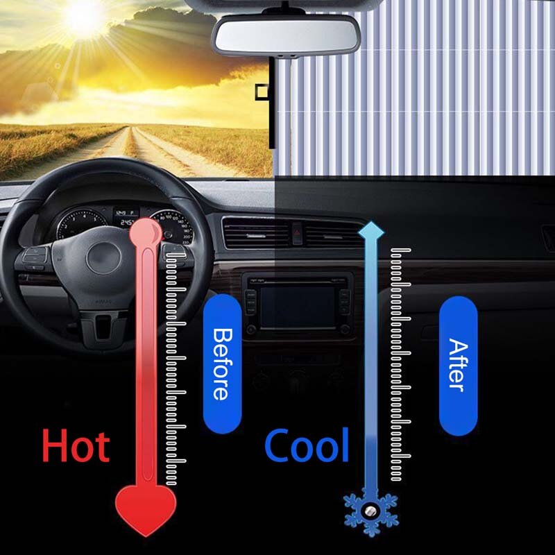 Auto Intrekbare Zonnescherm Zonnebrandcrème En Warmte-isolatie Voor En Achter Sucker Auto Zonneklep Interieur Voorruit Zonnescherm