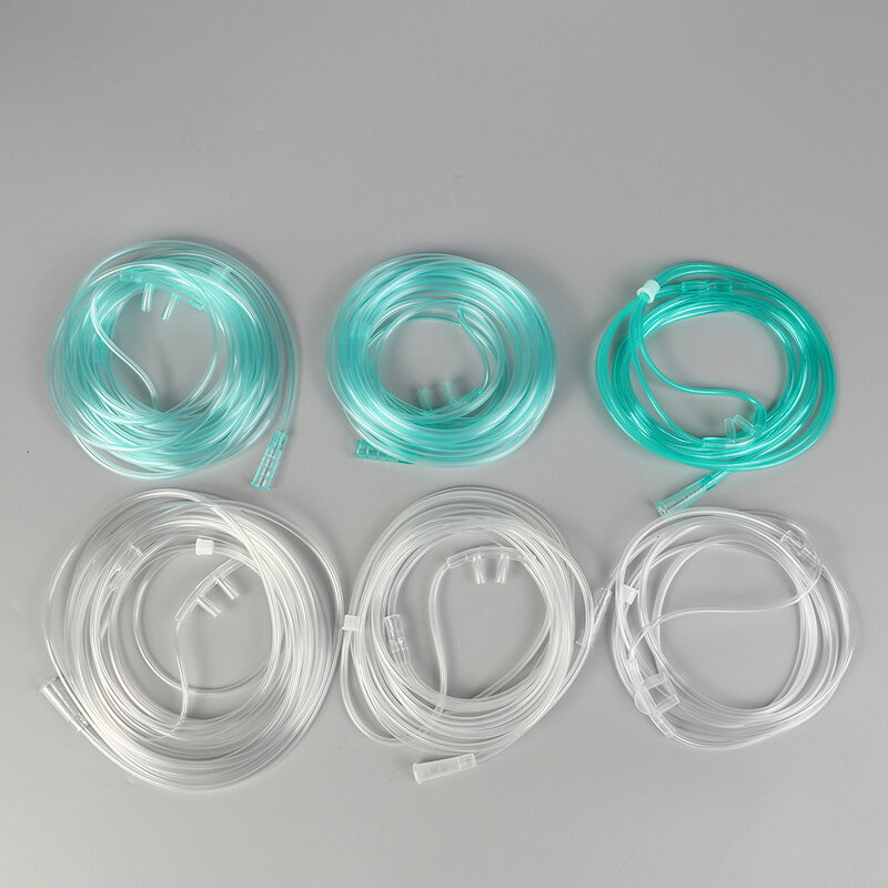 1 pz tubo di ossigeno usa e getta doppio tubo di ossigeno nasale imballaggio indipendente macchina per cure mediche Cannula respiratoria 1.5/1.8/3/4/5M