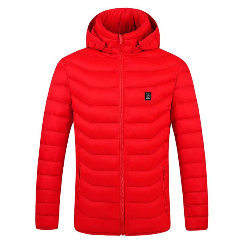 Jaqueta segura aquecida masculina, casaco de inverno, à prova de vento, gola alta, com capuz, pescoço, bolsos com zíper, espessado