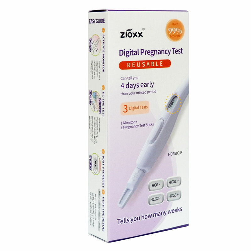 Zioxx-Ovulação Digital Reutilizável e Testes Precoce, Teste Gravidez, Indicador Semanas