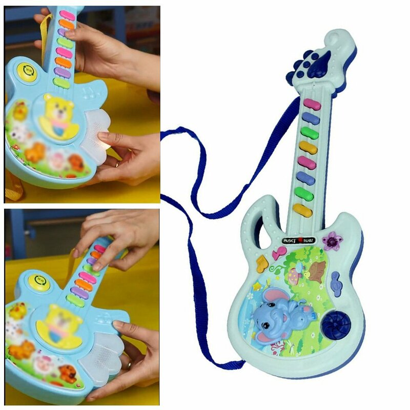 Plastic Elephant Music Keyboard for Baby, Violão para Crianças, Instrumento Musical, Toy Gift, Cor, Enviar por Random Gifts