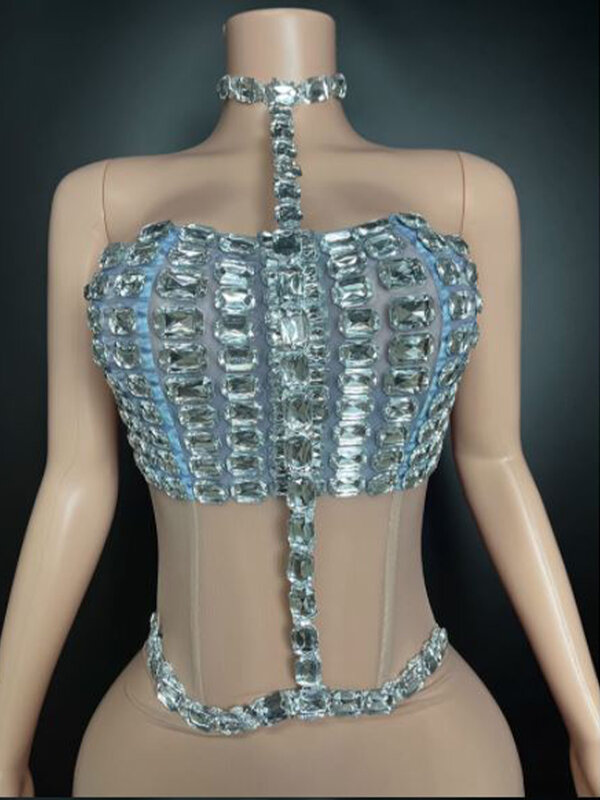 Hoge Kwaliteit Hot Diamond Stretch Sexy Hangende Nek En Billen Jumpsuit 2024 Nieuwe Modieuze Aangepaste Dameskleding