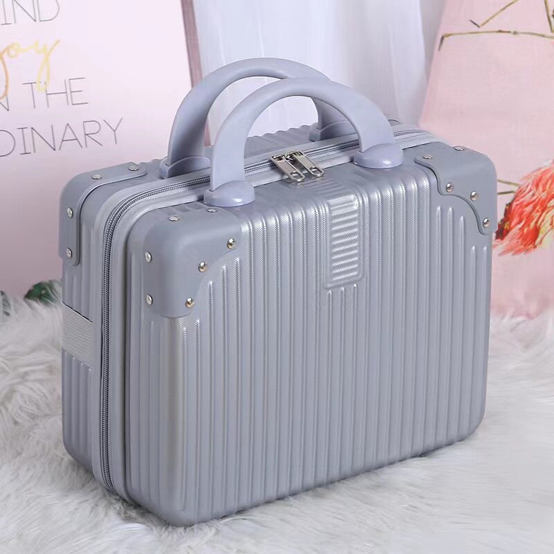 14-дюймовый косметический чемодан на молнии, косметичка, маленькая портативная модная женская сумка