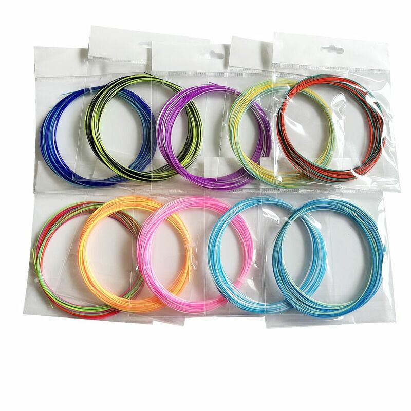 Corda elástica colorida e durável da raquete do badminton, arco-íris, cordas do treinamento, 0,73 milímetros