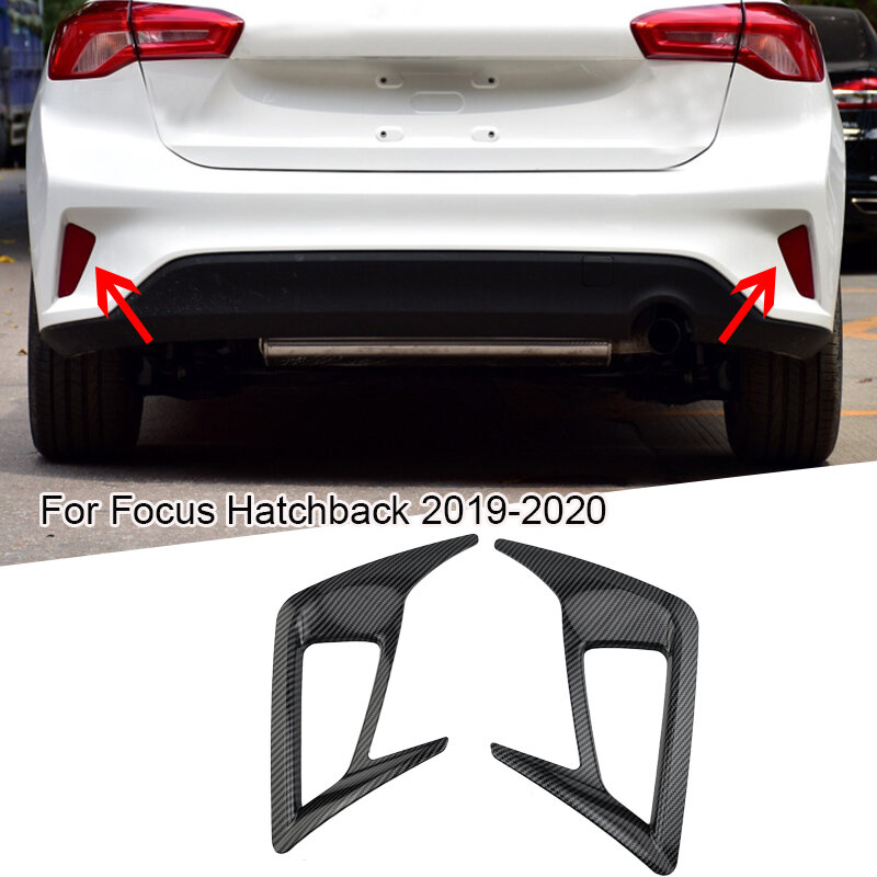 2 Stück Kohle faser Nebels chein werfer Lampe Rahmen abdeckung Verkleidung für Ford Focus Fließheck mk4 2015-2018