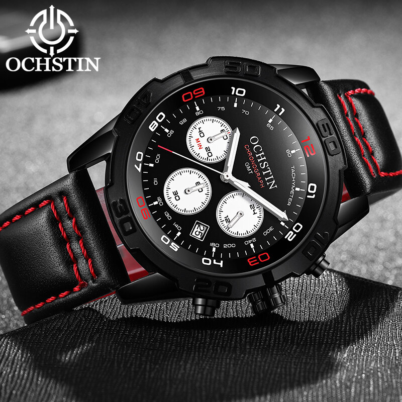Ochstin-男性用多機能クォーツ時計,pilotシリーズ,防水,レジャー,動きのあるファッション,2022, 2024
