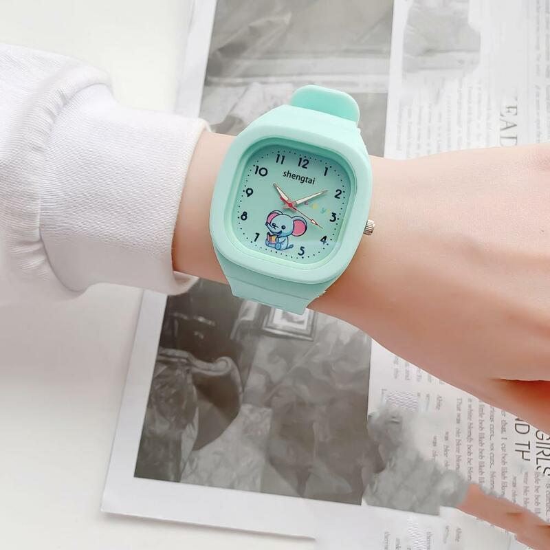 Unisex Quartz Watch Children's Elephant Pattern Square Dial Watch Waterproof Smartwatch with Camera for Students for Kids