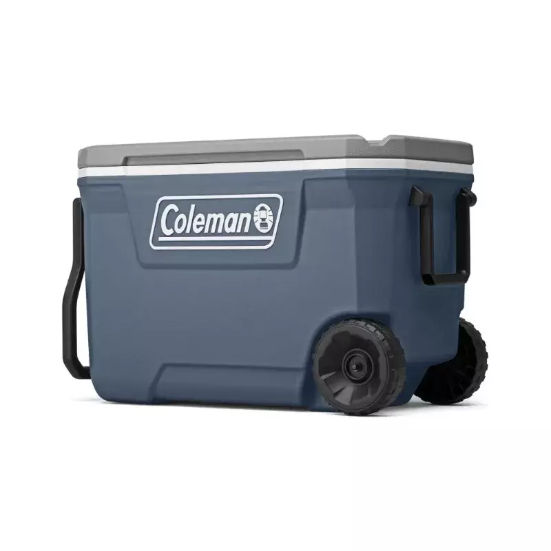 Coleman 316 Series 62QT Lakeside Blue Hard Chest Wheeled Cooler for Backyard, Camping, Beach or Tailgate