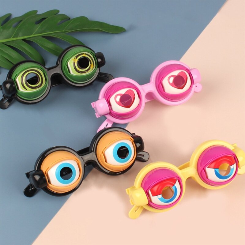 N80C نظارات مزحة مضحكة ألعاب رعب مقلة العين إسقاط النظارات لعبة عيون مجنونة للأطفال