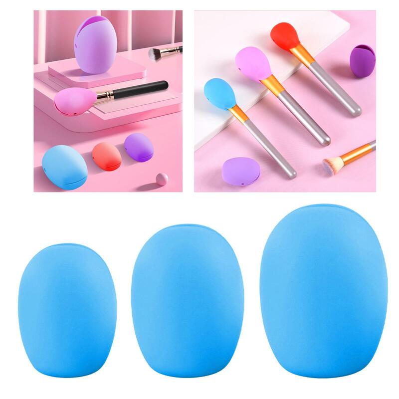 2X 3Pcs Silicone Makeup Brush Cover Holders Protector ,Easy to