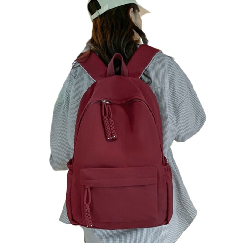 Mochila sólida funcional para mujer, bolso escolar perfecto para trabajar y viajar