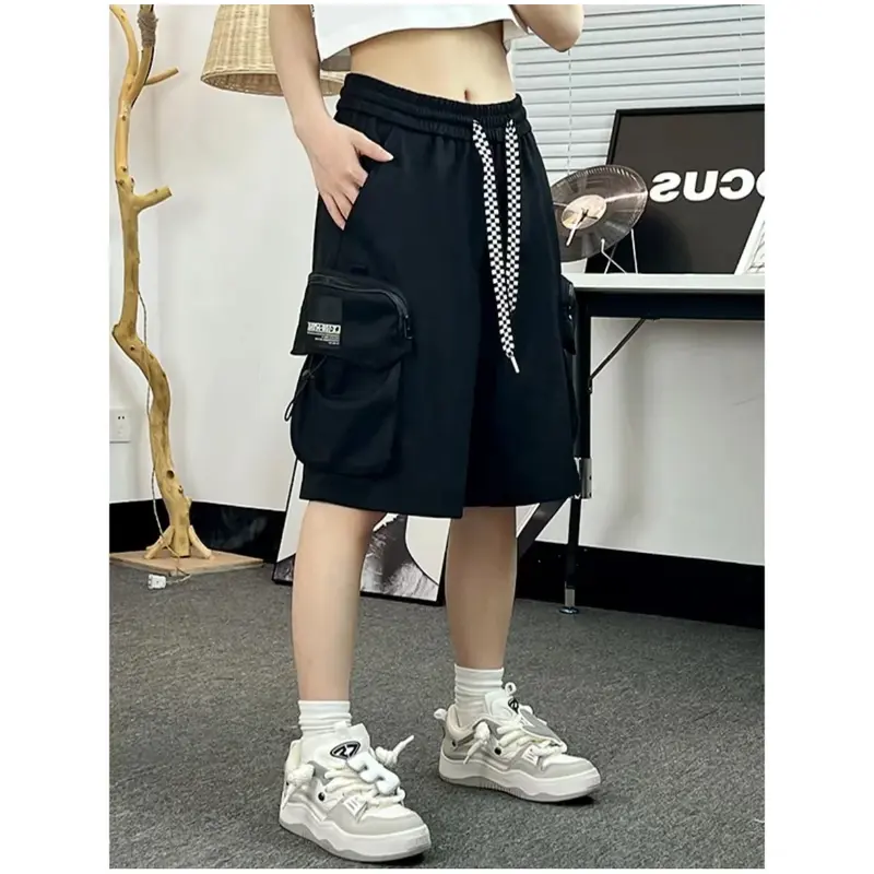 W stylu Casual, letnia spodenki y2k spodnie damskie wszechstronne sportowe streetwear japońskie luźne ubrania robocze harajuku 2023 nowe spodnie dresowe damskie