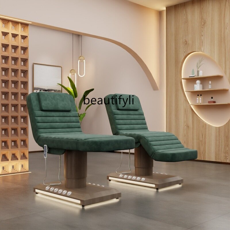 Wood Grain Base Electric Beauty Bed Foreign Beauty Salon Spa Massage Couch Medical Beauty Plastic Facial Bed
