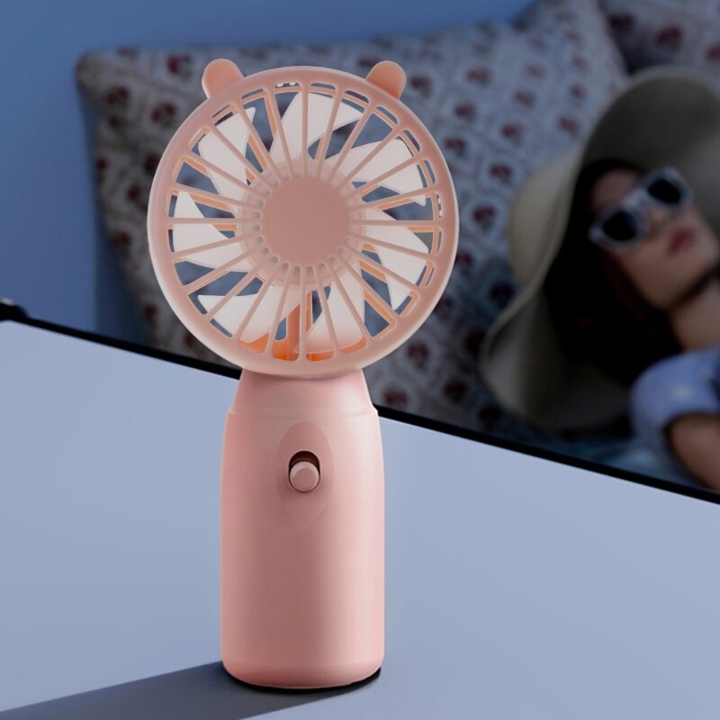 Ventilador portátil de viaje Mini ventilador de mano Ventilador de refrigeración súper silencioso alimentado por batería AA