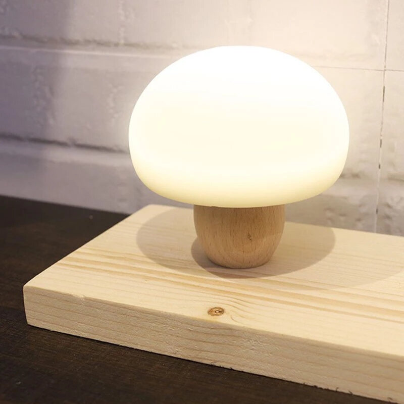 LED Mushroom Bedroom Night Lamp, Timing, amamentação, carregamento USB, luz noturna para crianças