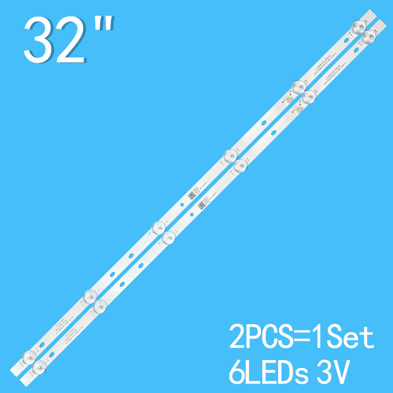 แถบไฟแบล็คไลท์ LED สำหรับ LE-8822A ทีวีจอแอลซีดีบาร์ CC02320D562V04 2X6 320E9 56ซม. 6V 6LED 100% ใหม่