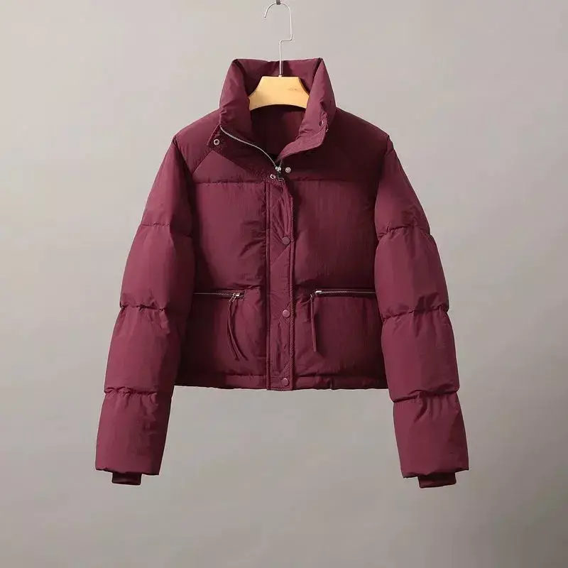 Новинка 2023, зимнее короткое хлопковое пальто, женская Корейская версия, свободное, утепленное, облегающее пальто для хлеба, маленькое хлопковое пальто, куртки