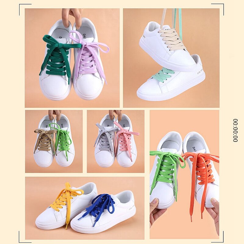 Classic Cotton Shoelaces Flats Sneakers Shoe laces Tennis Shoelace 1CM Width 80/100/120/140/160CM Laces for Shoes Accesories