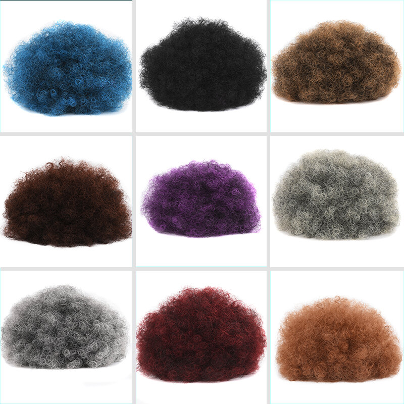 Coleta de pelo rizado Afro Puff, extensión de cabello sintético de fibra rubia, con cordón, Clip
