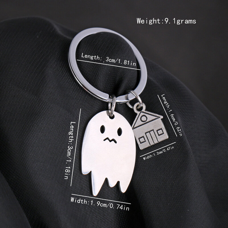 keychain fun Ghost Keychain Halloween Ghost Love Pendant Keyring Fashion Phone Charms Car Key Accessories For Friends Gifts