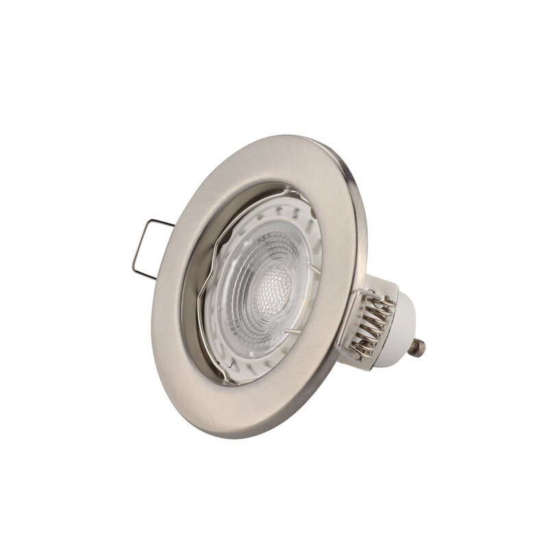 LED bulbo oculare involucro MR16 GU10 faretto da incasso telaio soffitto Down Light Lampu Siling rotondo nero bianco satinato nichel cromo