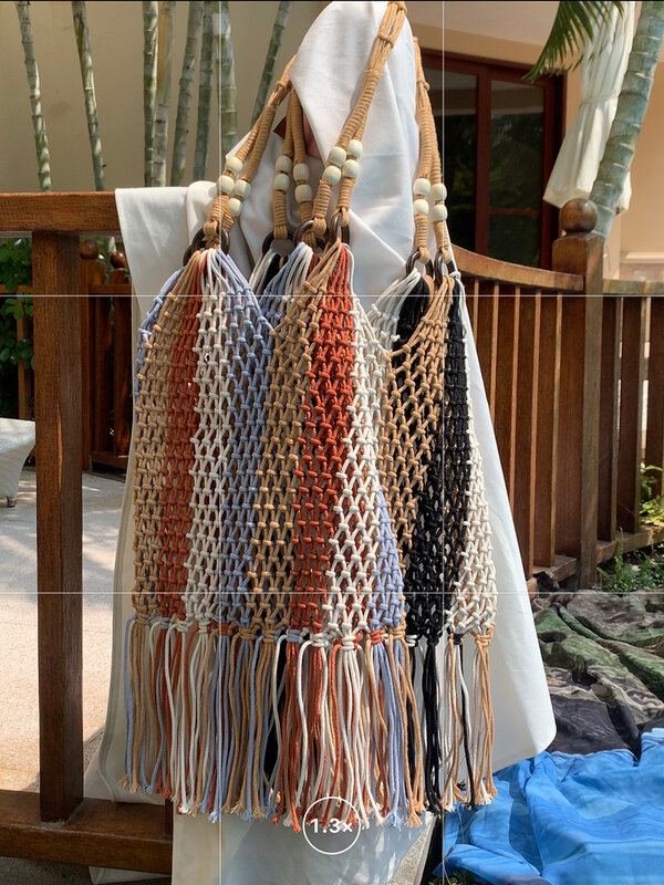 Projektant pleciona szydełkowa torba siatkowa damska na co dzień tkana letnia podróżna tkana torba plażowa wiadro Tote Bag torebka 2023, nowa torebka