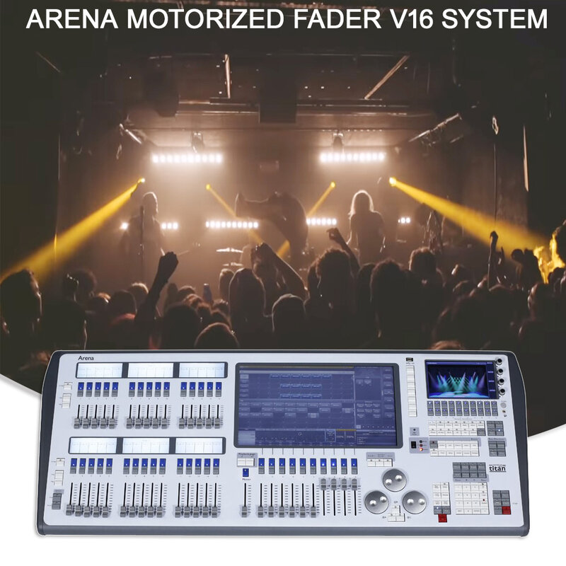 Arena Motorized Fader V16 System Titan Console Tiger Touch Flight case Packing Party Stage Lighting Controller Moving Head Stage