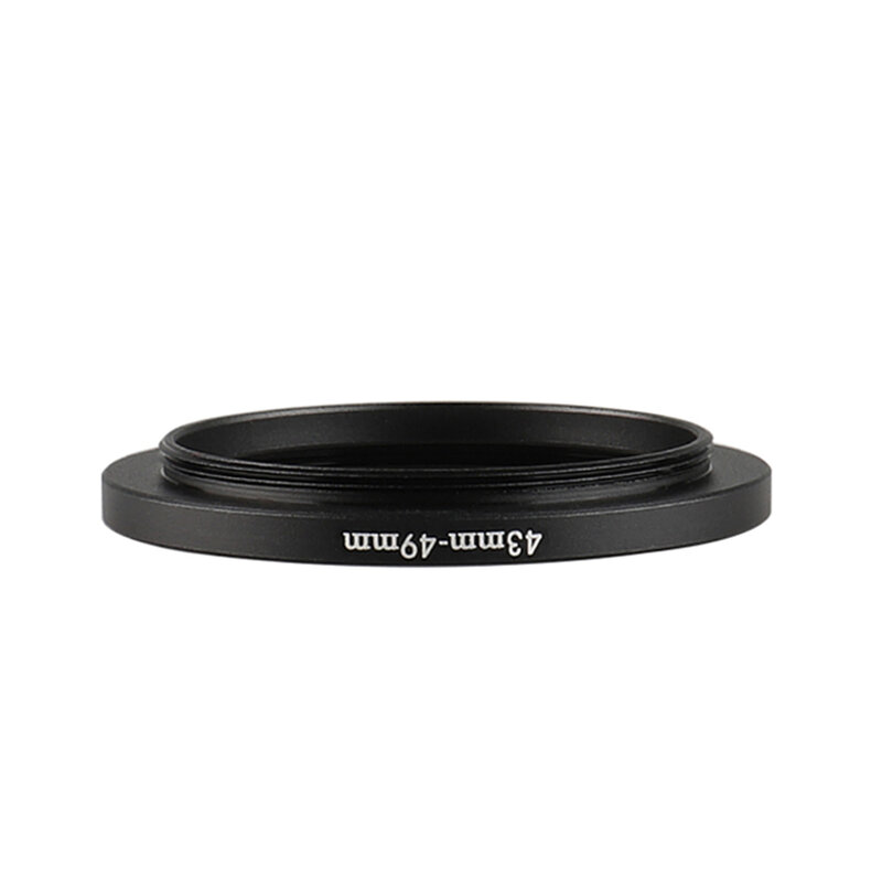 Anello filtro Step-Up nero in alluminio 43mm-49mm 43-49mm adattatore per obiettivo adattatore filtro da 43 a 49 per obiettivo fotocamera Canon Nikon Sony DSLR